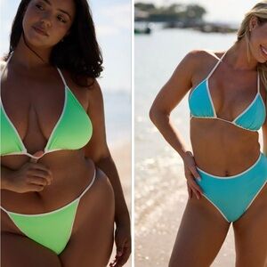 Jmp the label Blue green reversible Hilo top (Medium) Monaco Bottom (Small)